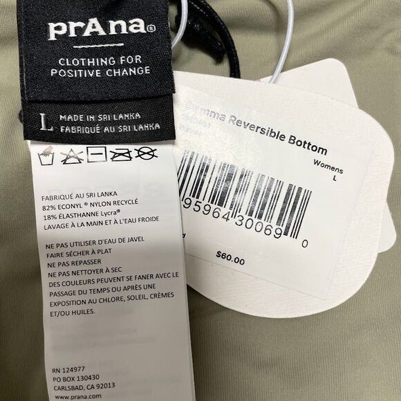 prAna Bikini Bottom Womens Size L Cheeky Low Rise Reversible Beach Swimwear NEW - Picture 8 of 13